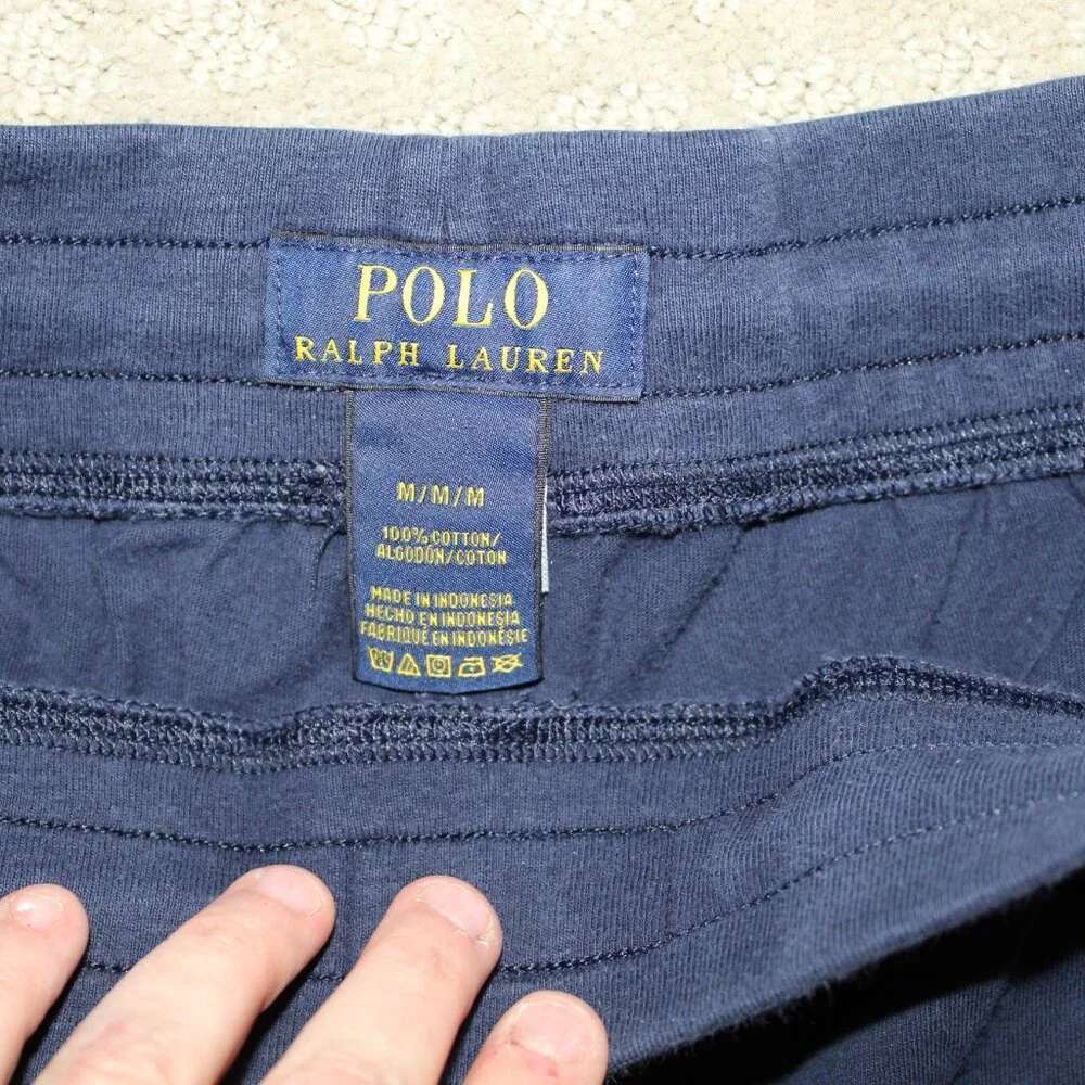 Polo Ralph Lauren Men's Size M 100% Cotton Blue Drawstring Pajama Jogger Pants